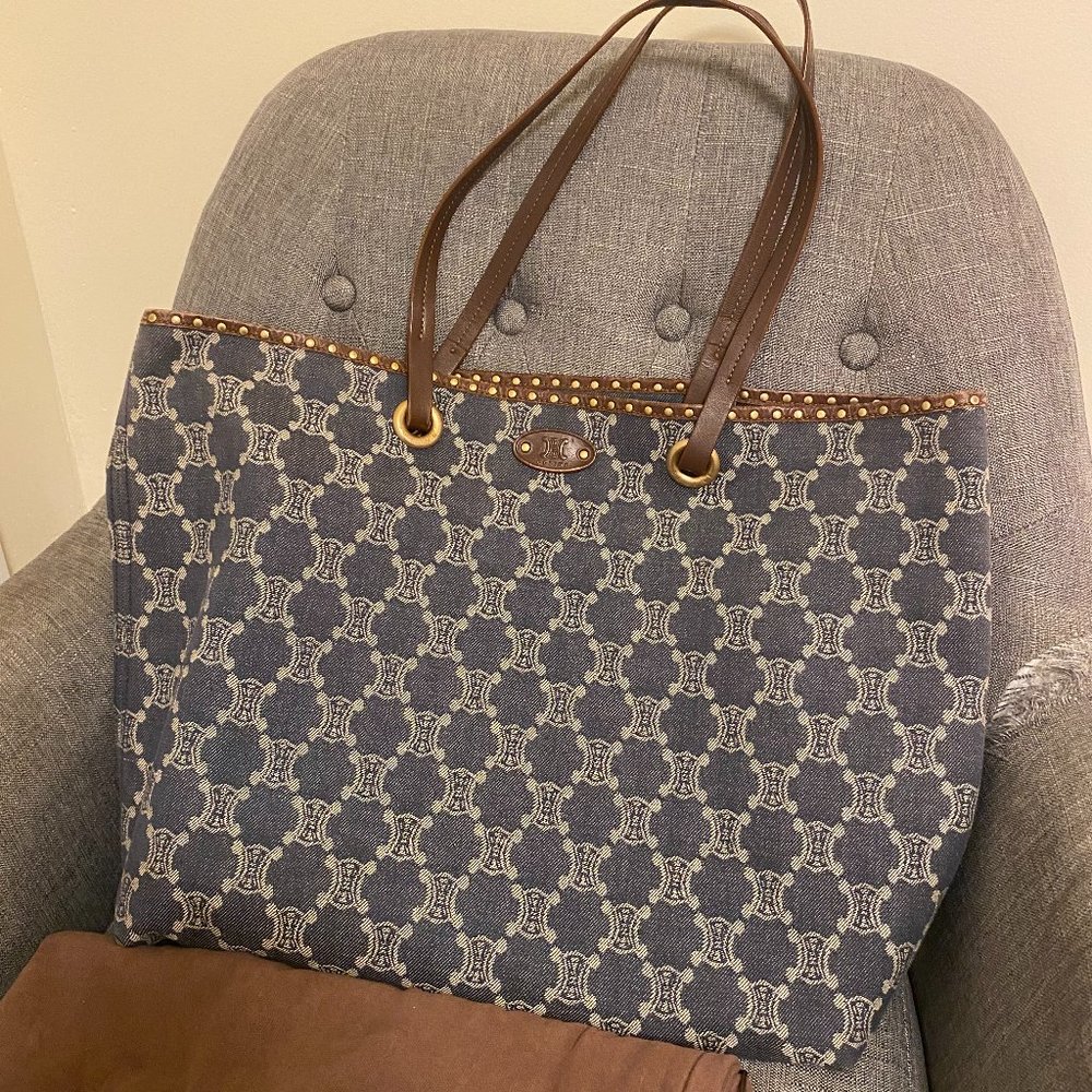 ❌SOLD❌CELINE Macadam Tote Bags Denim leather blue
